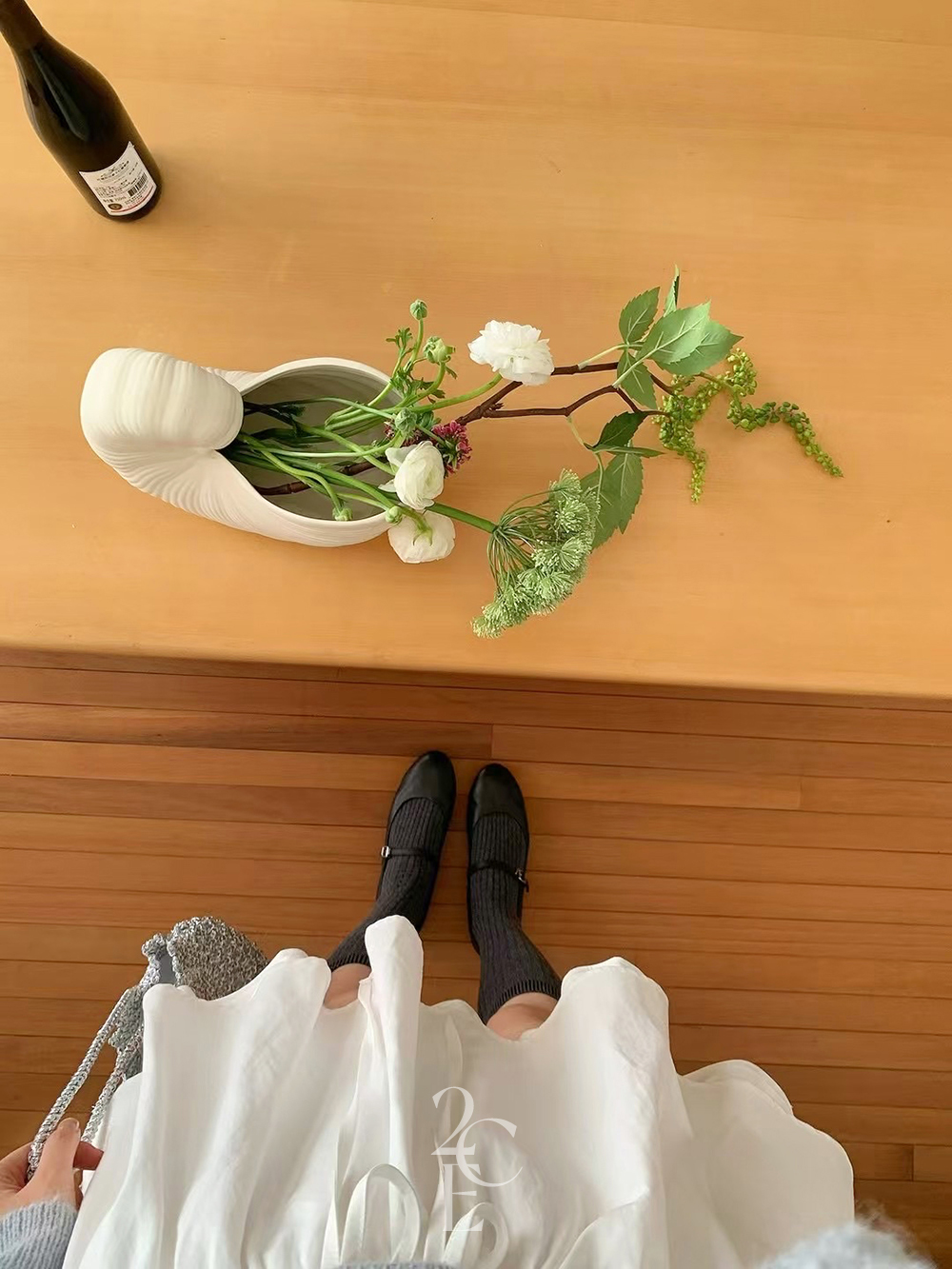 오브제 프릴 플레어 미니 스커트 (1color) 숏 캉캉 리본 A라인 밴딩 화이트 치마 - 상세 이미지 4