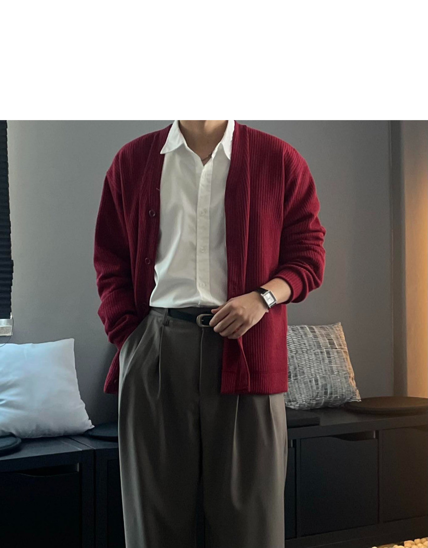 소프트 브이넥 가디건 6color 봄 가을 간절기 얇은 오버핏 상세 이미지 44