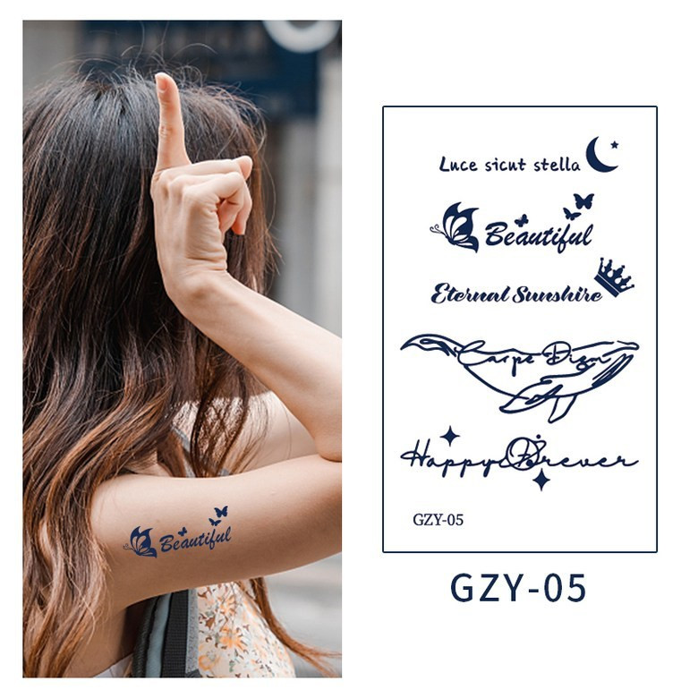 MIR WAY 레터링 리얼 타투 스티커 GZY05 1개 - 상세 이미지 4