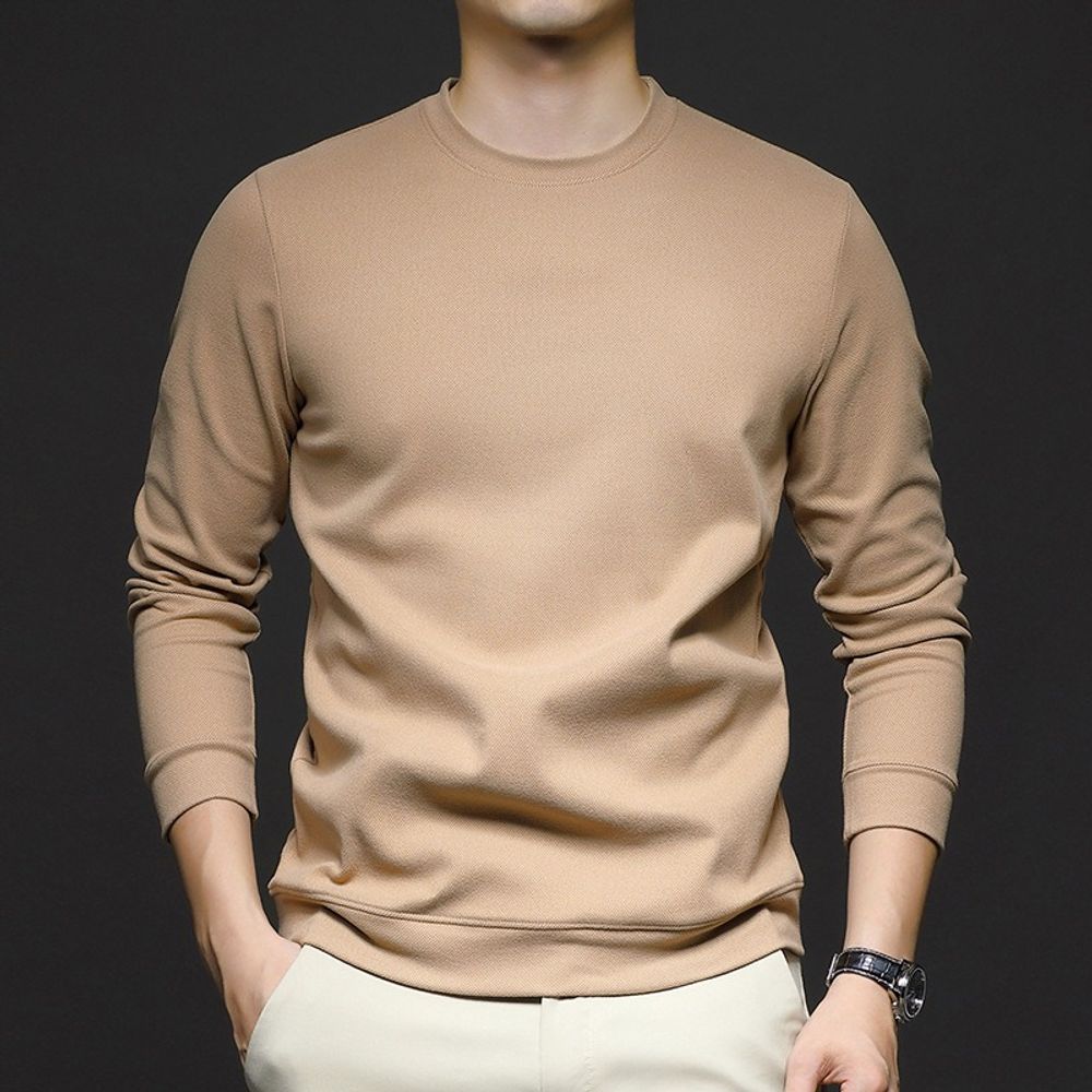 남자 데일리룩 긴팔티 라운드넥 티 봄가을 상의 긴팔 셔츠 라운드 이너 헤어스타일 M스포3 : 모두 플로우 2호점