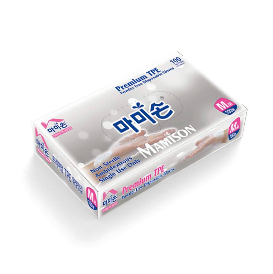 마미손 TPE 위생장갑 비닐장갑 반투명 100매 - 상세 이미지 3