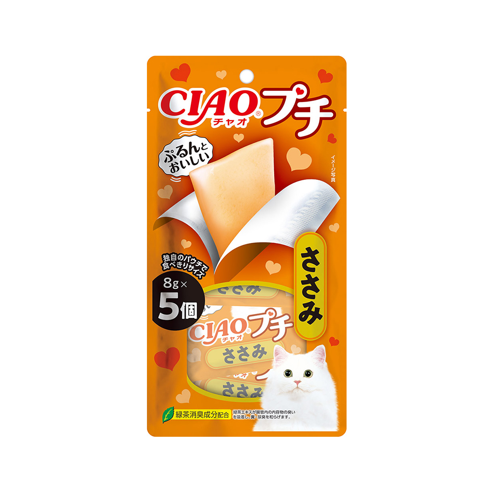 [최신생산] 이나바 챠오 쁘띠 뿌치 고양이 츄르간식 닭가슴살, 8g, 5개
