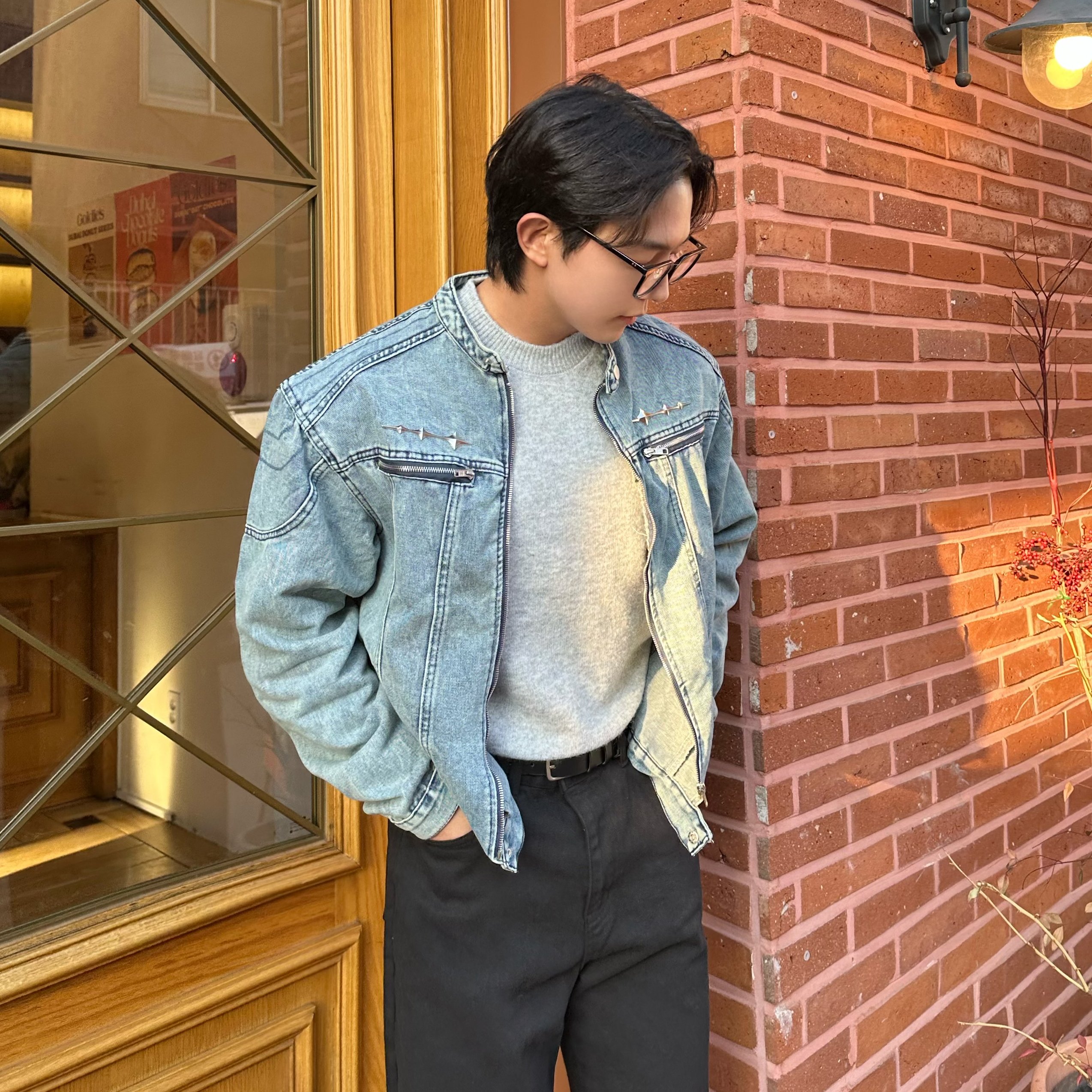 남자크롭자켓 흑청자켓 - 상세 이미지 5
