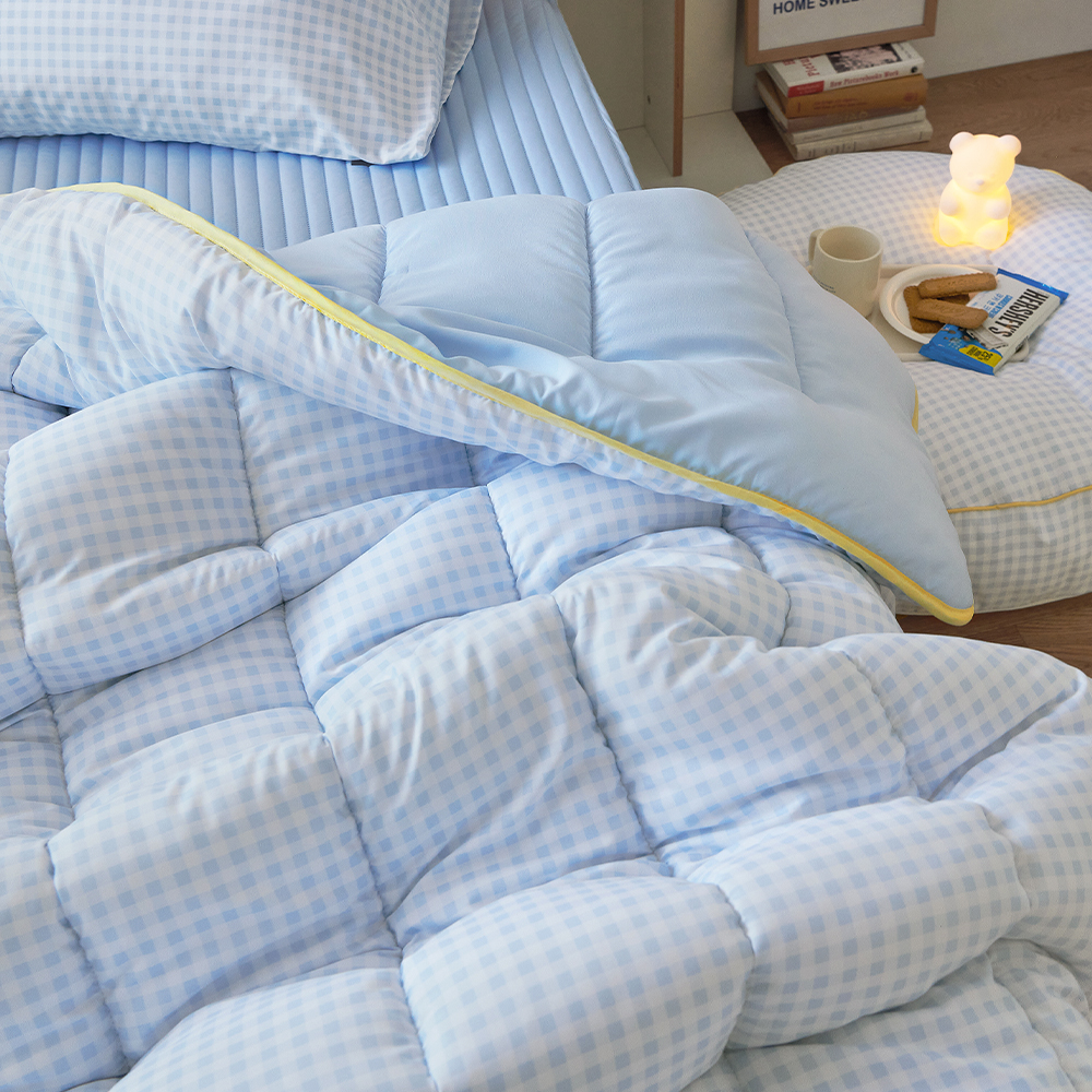 쁘리엘르 데일리체크 먼지없는 알러지케어 사계절 워싱 차렵이불 SS