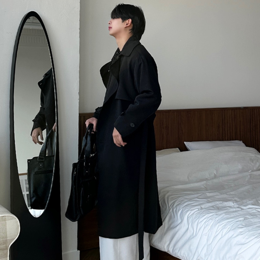 남자 루즈 오버핏 봄 가을 간절기 트렌치 코트 이미지 7
