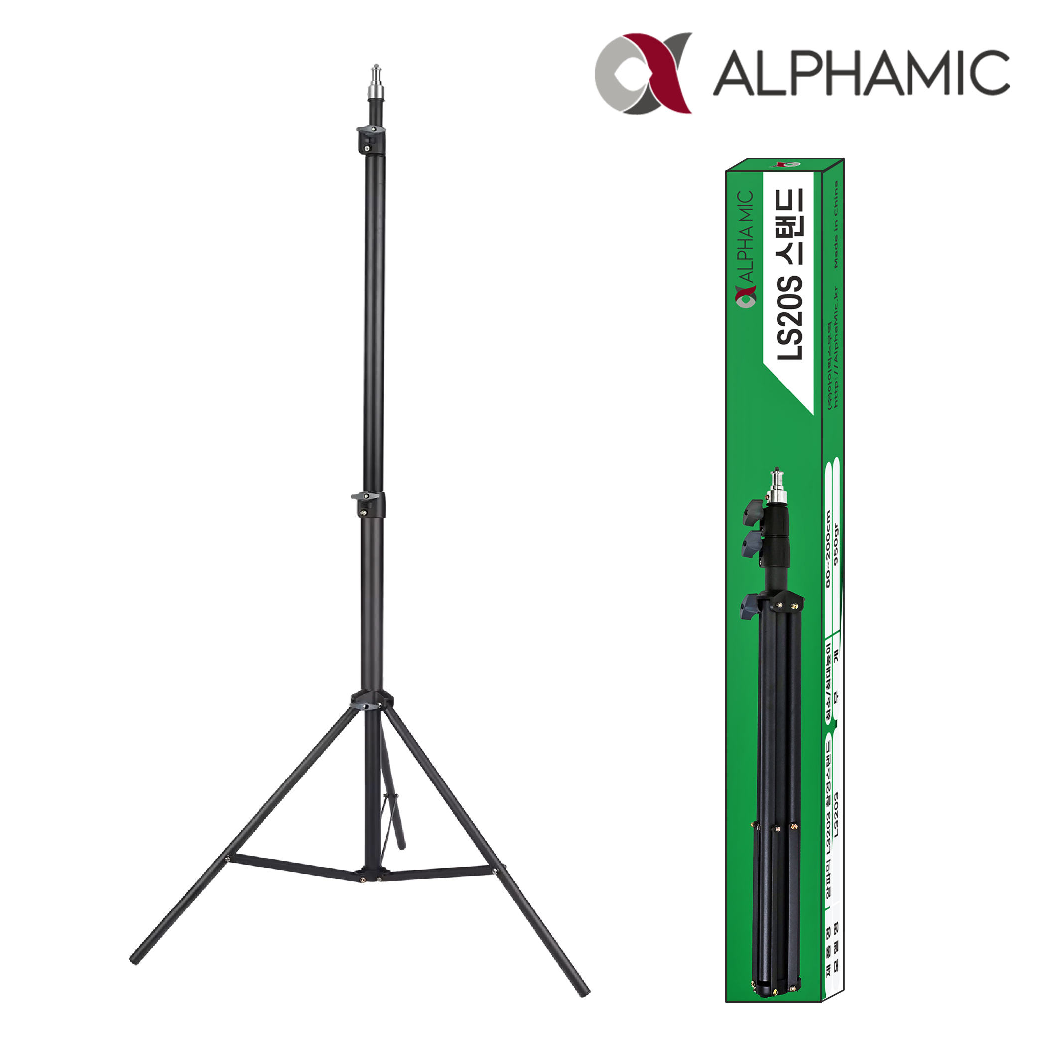 알파믹 강화 스탠드 2m 촬영조명 거치대 스튜디오 배경지 A스탠드
