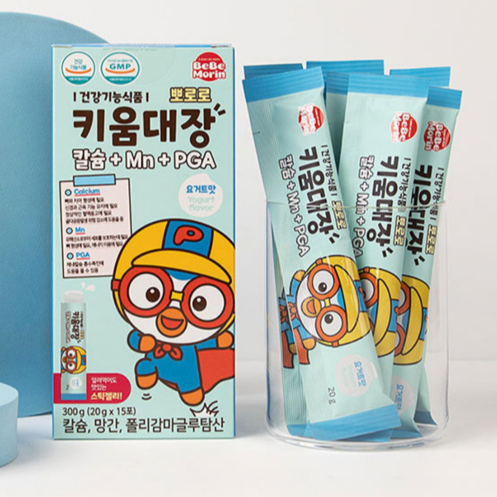 키움대장 어린이 칼슘 망간 폴리감마글루탐산 15포 젤리 유아 영양제 - 상품 이미지