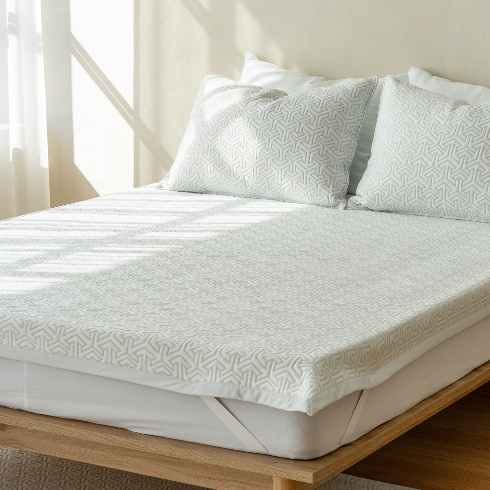 듀라론 쿨 냉감 밴드형 여름 침대 냉감패드 타입A/지오(ZIO), Q.K(퀸.킹겸용)