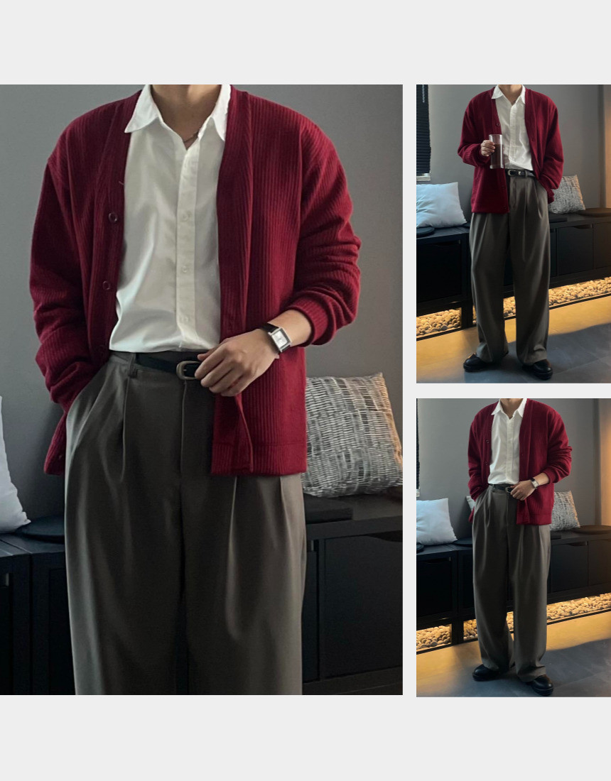 소프트 브이넥 가디건 6color 봄 가을 간절기 얇은 오버핏 상세 이미지 4