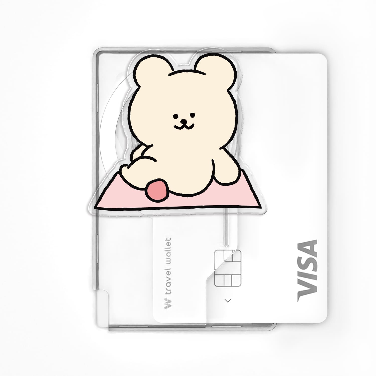 168cm 아이폰 맥세이프 카드지갑 그립톡 올인포켓 스트레칭 곰찌