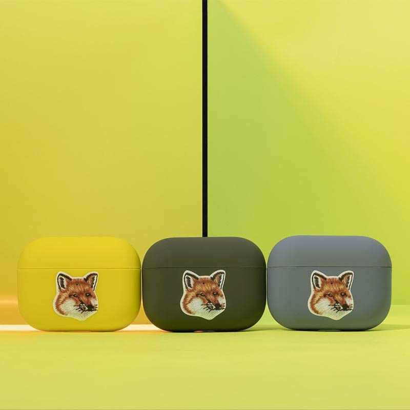 메종키츠네 MAISON KITSUNE 에어팟 프로 케이스 폭스헤드 실리콘 그린 - 상세 이미지 4