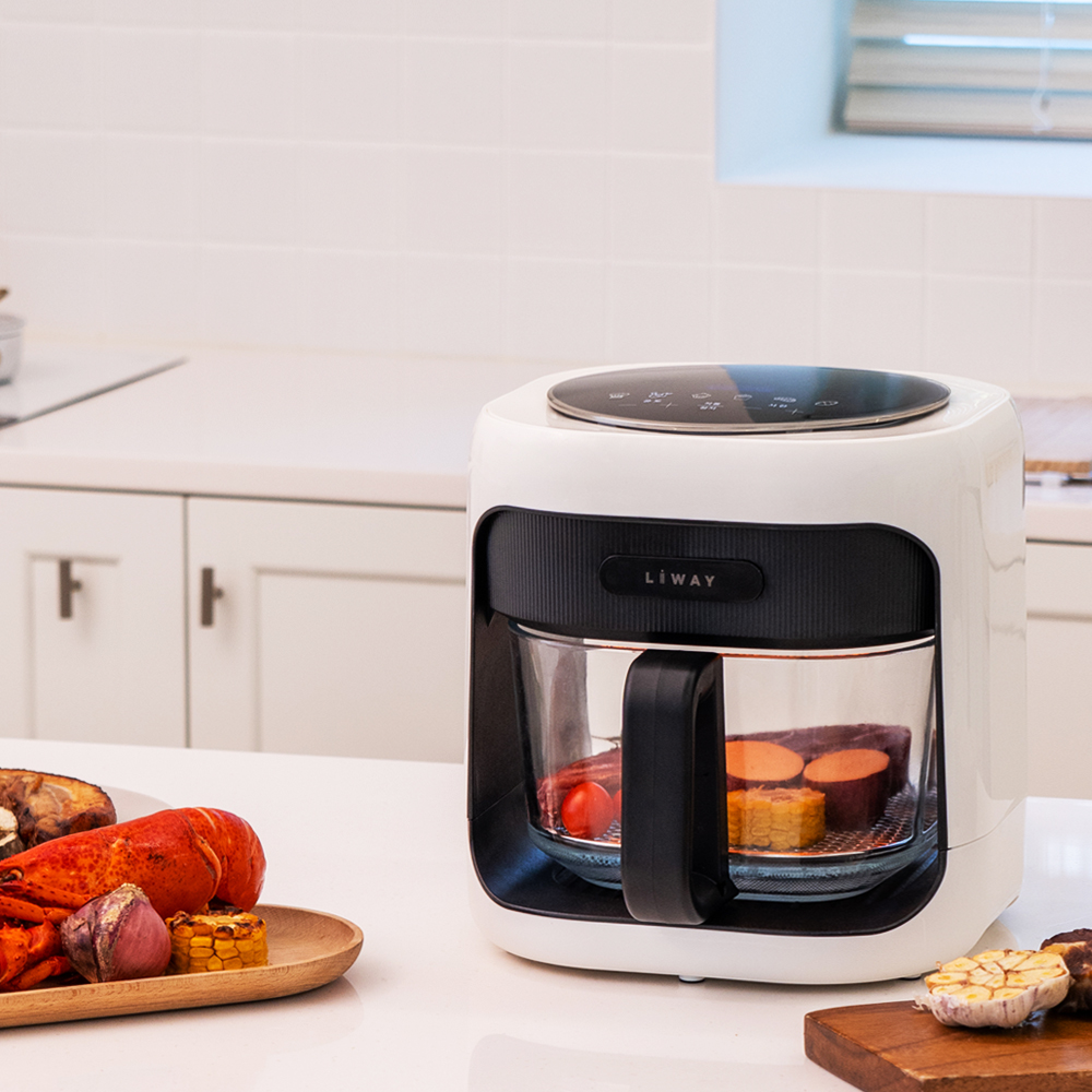 [강화유리]글라스 에어프라이 에어후라이기 대용량 에어후라이어 대형 4.5L