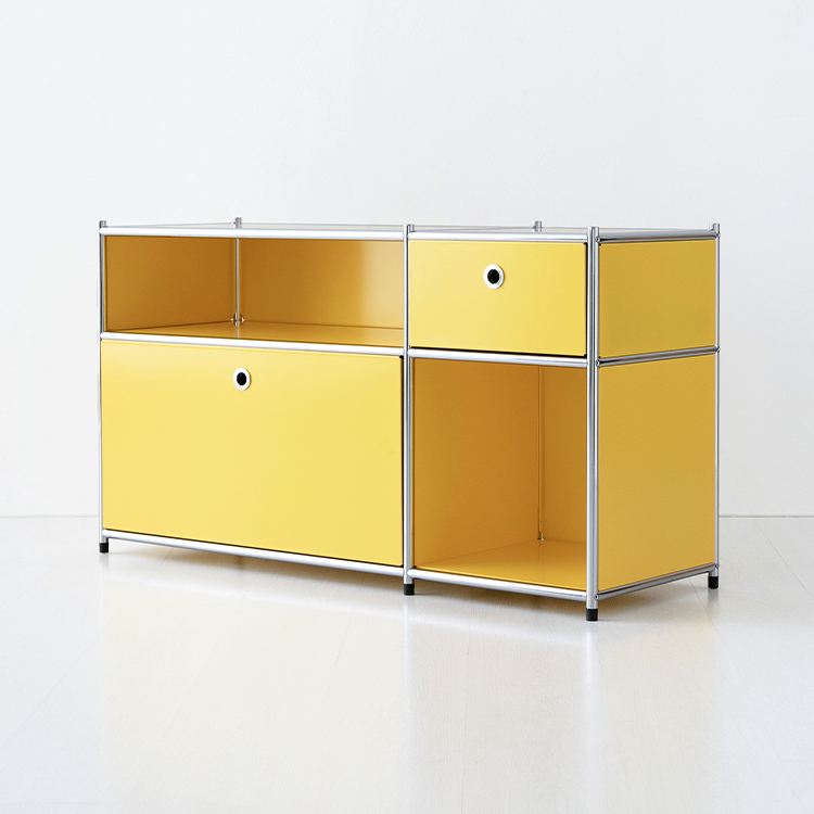 심플리 2x2 수납장 2문 BC615 1168mmx400mmx640mm, 2단, 소프트옐로우 3149.2816 - 상세 이미지 2