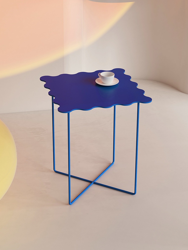 덴마크 블루 커피 테이블 사이드 테이블 미니 카페 테이블
