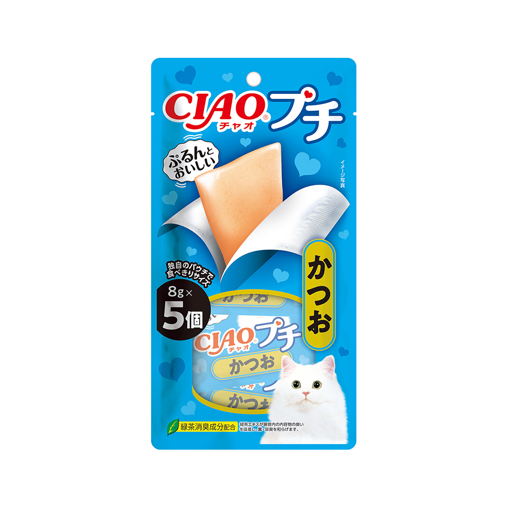 [최신생산] 이나바 챠오 쁘띠 뿌치 고양이 츄르간식 가다랑어, 8g, 5개 - 상품 이미지
