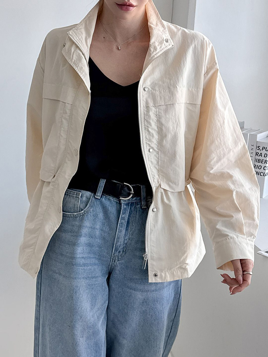 55-100사이즈 빅사이즈 여성 루즈핏 봄 가을 스트링 바람막이 자켓 집업 긴팔 점퍼 상세 이미지 21
