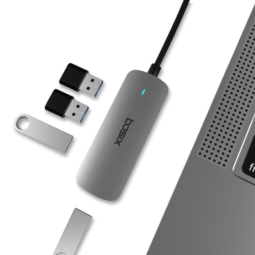 베이식스 4포트 USB허브 맥북 노트북 멀티허브 A C타입 USB3.0 - 상세 이미지 5