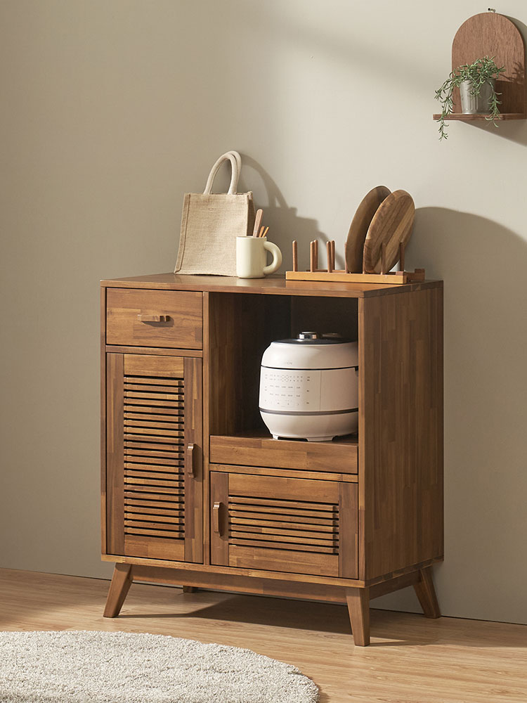 오크빌 주방 부엌 수납장 다용도 홈카페 틈새 까시아 원목 그릇장 800