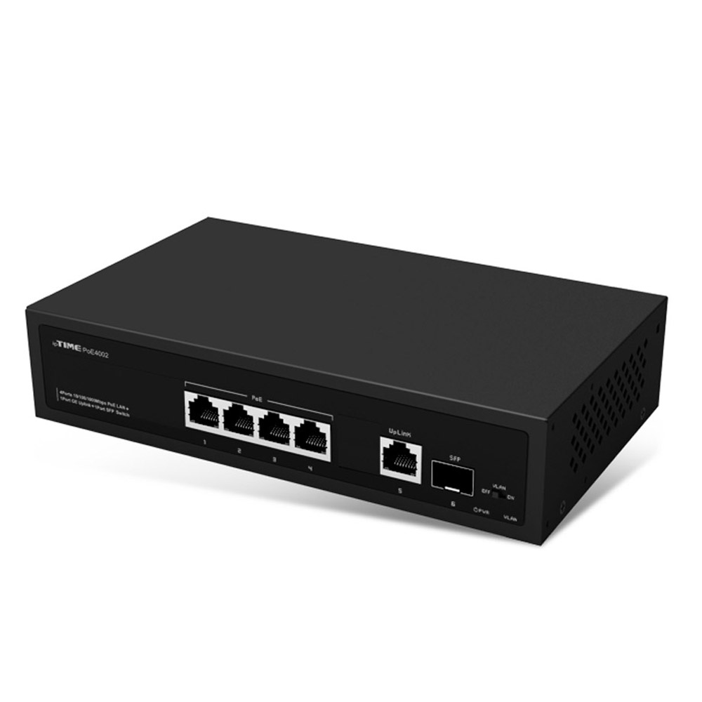 ipTIME 스위칭허브 PoE4002 4포트 기가비트 사무실 회사 네트워크 - 상품 이미지