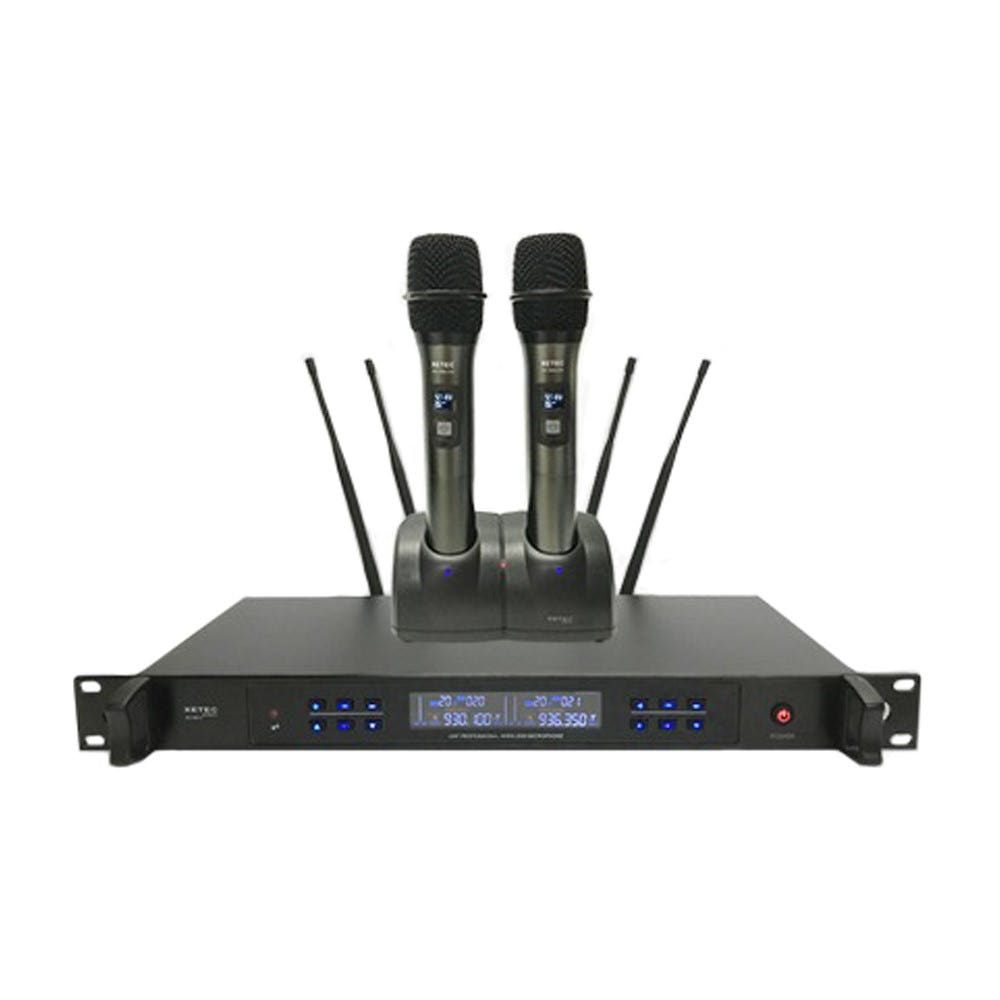 세텍 EV9217H 무선 마이크 2채널 핸드마이크 송수신기 세트 강의 공연 회의 버스