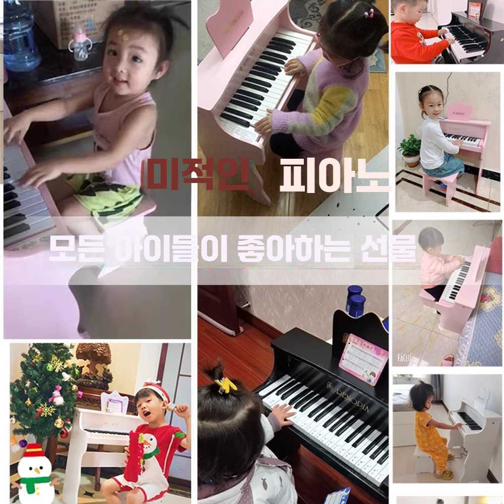 고캠프 미니피아노 아기 건반 장난감 유아 키보드 초급 단일 플러그-흰색 - 상세 이미지 2
