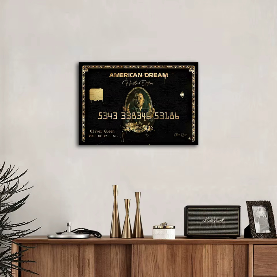 유럽장식 Custom Prints Royal American Amex Black Card With Your Name Canvas Art Wall Street Hustle Edit : 시아몰10