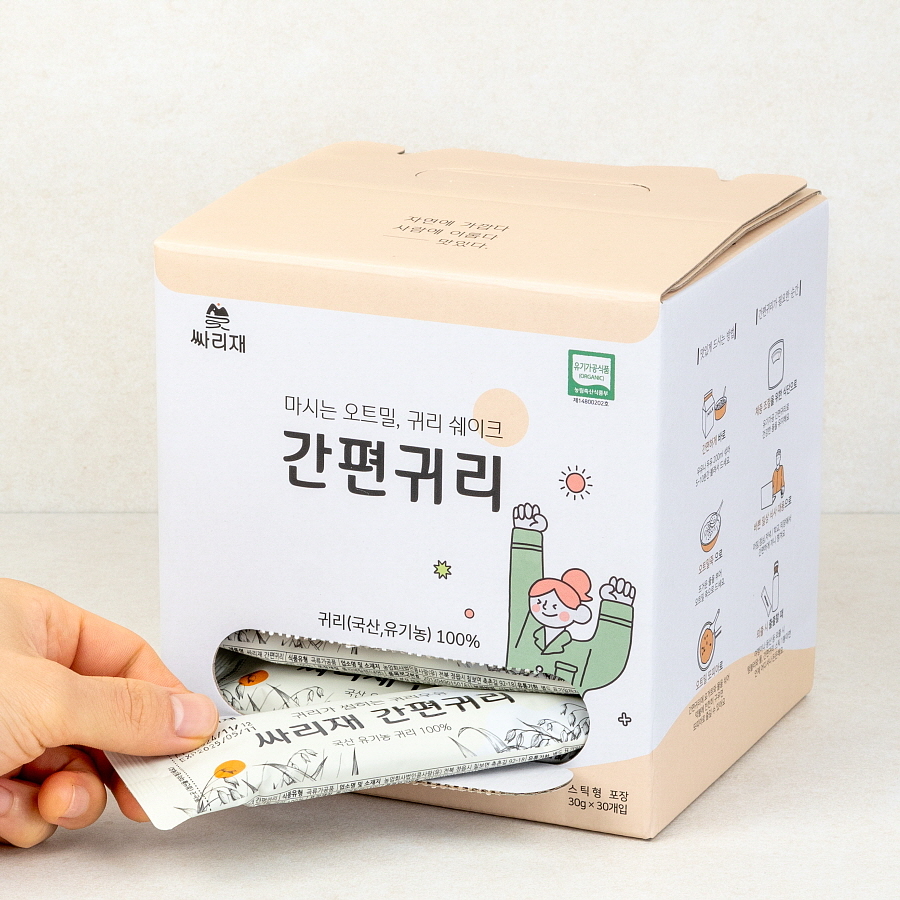싸리재 국산 유기농 [ 간편귀리 ] 퀵오트 압착 오트밀가루 쉐이크 포리지 30g, 30개