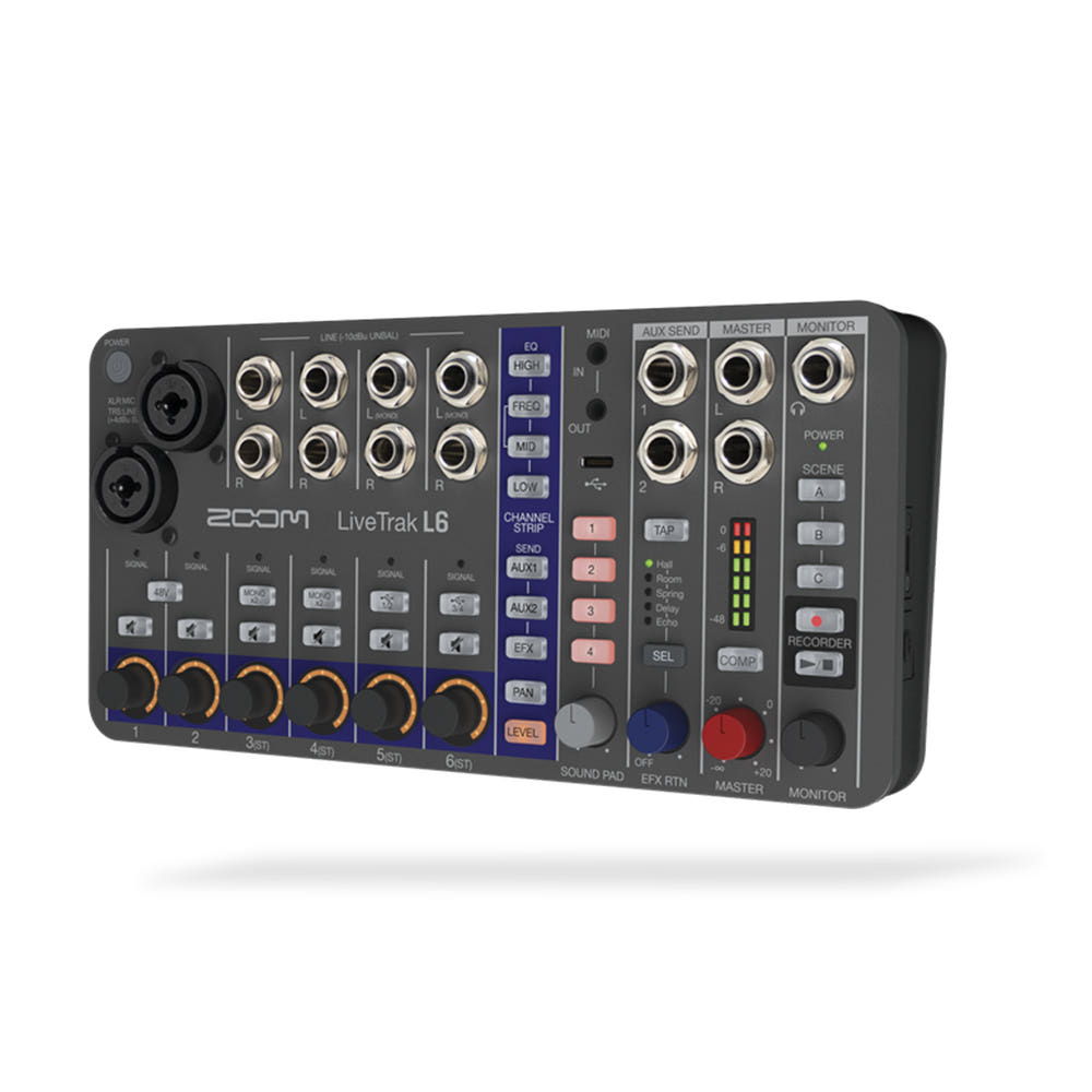 ZOOM L6 디지털 라이브믹서 오디오 인터페이스 10채널