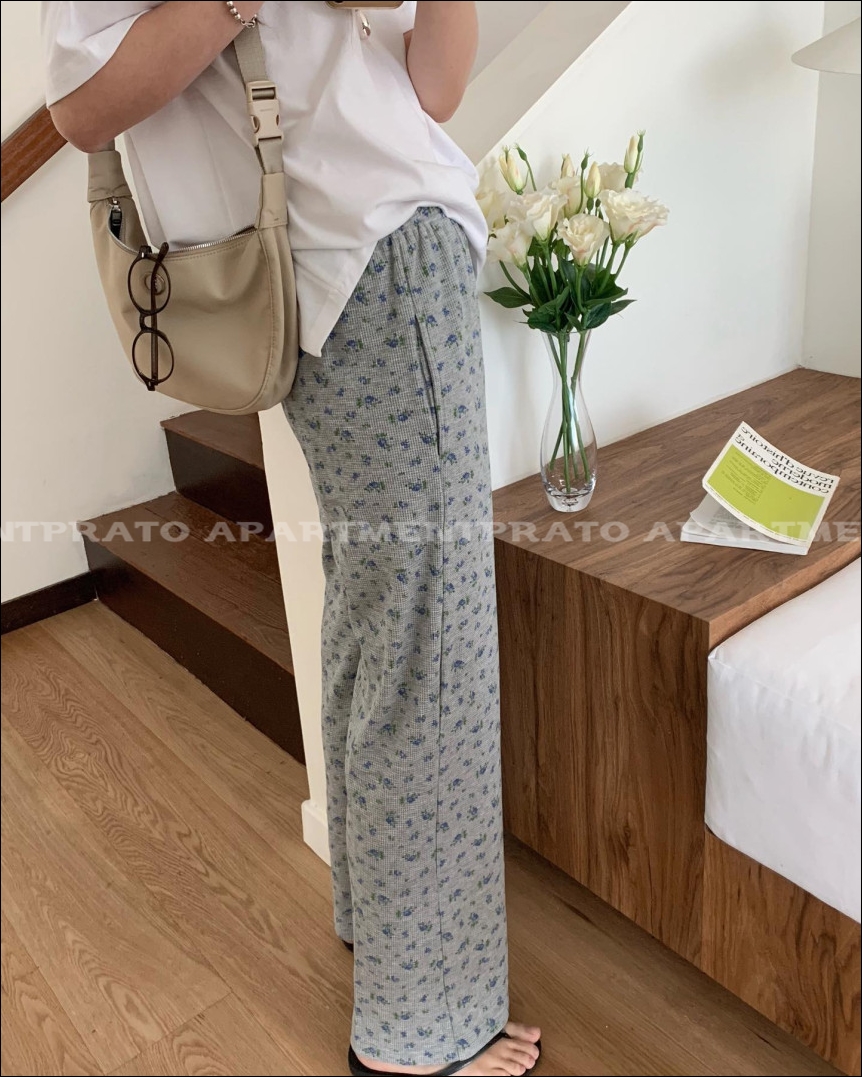 [stunning] 스터닝 로제 팬츠 플라워 데일리 밴딩 바지 (2color) 상세 이미지 8