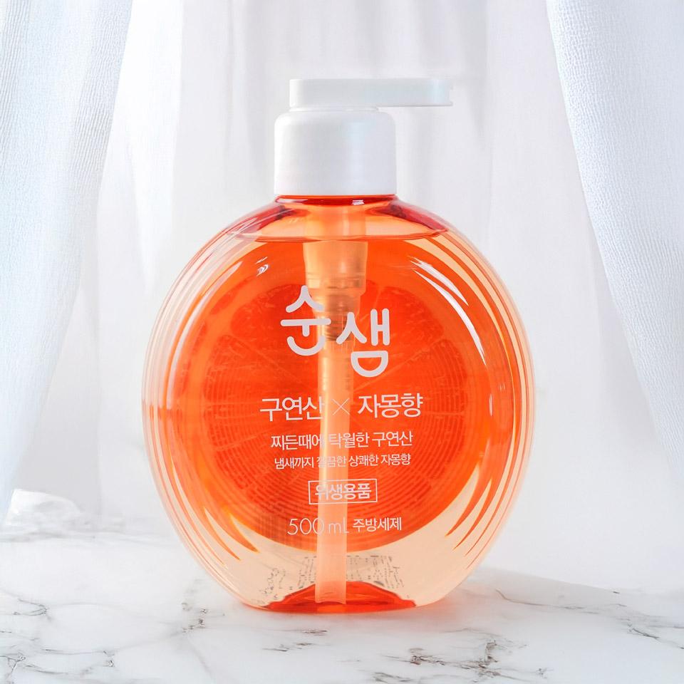 메가마트 애경 순샘 구연산 자몽 주방세제  500ml - 상품 이미지