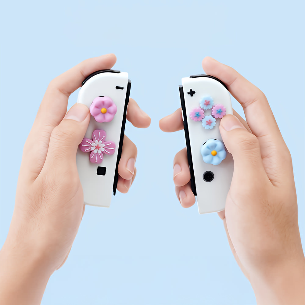 닌텐도스위치 OLED 조이콘 아날로그 스틱캡+버튼커버 꽃 - 상세 이미지 5