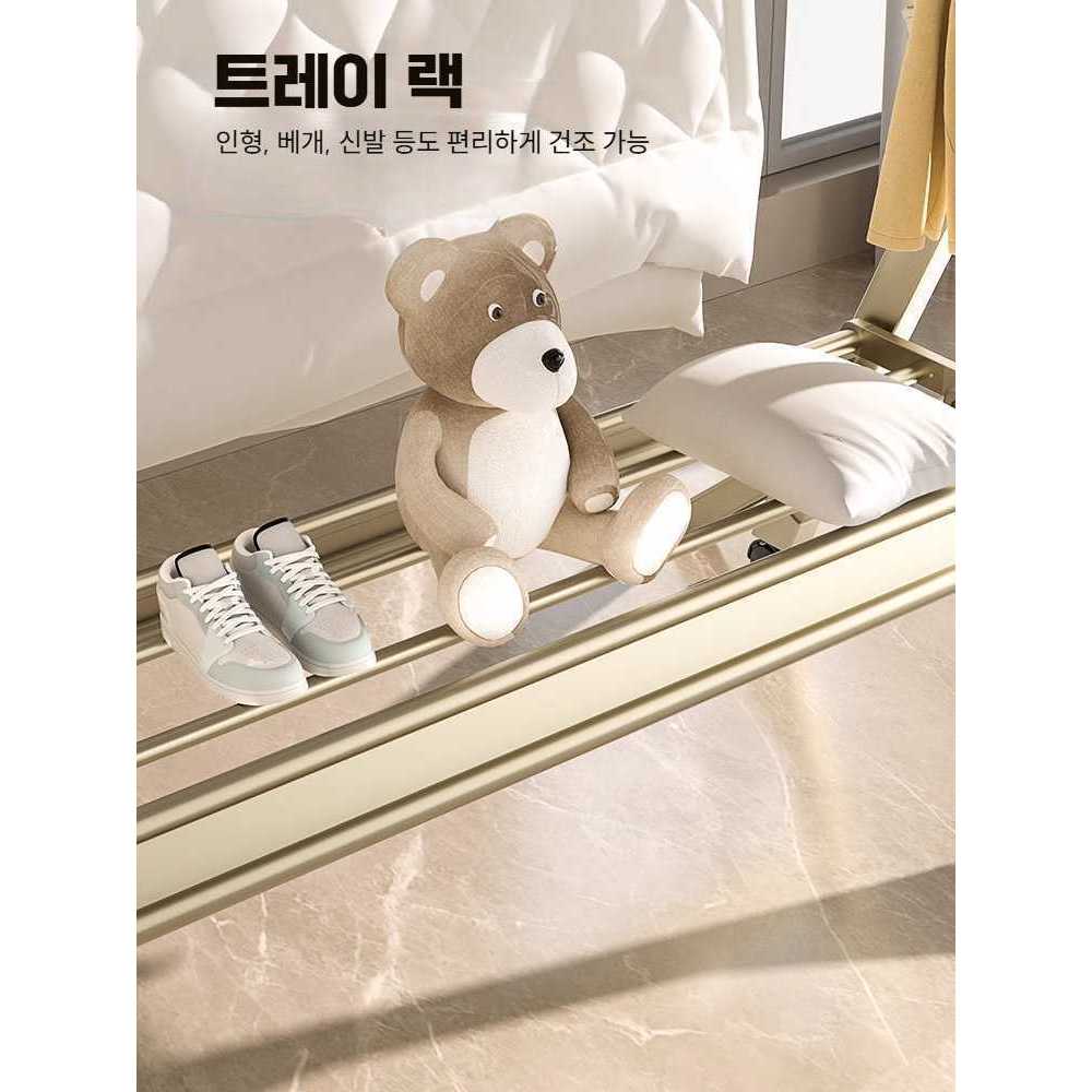 튼튼한 합금 접이식 옷걸이 행거 건조대 침실 야외 양면 별빛 회색 1.3m(고정형) - 상세 이미지 3