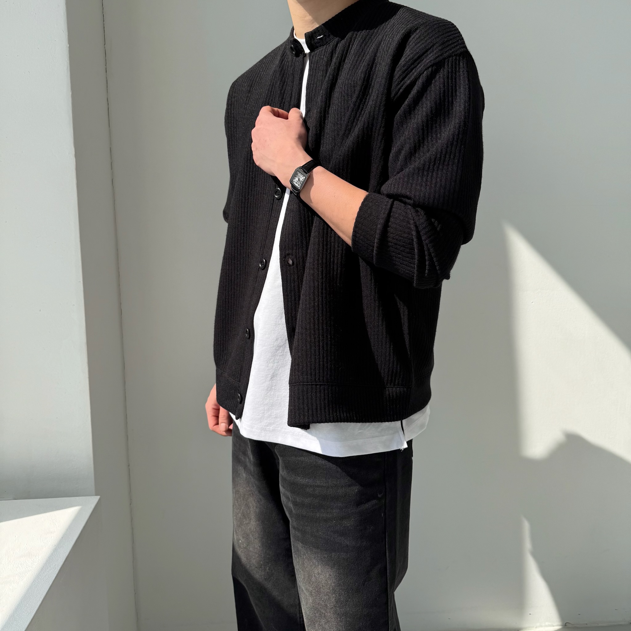 남자 오버핏 가디건 5color 라운드넥 M~5XL 상세 이미지 31