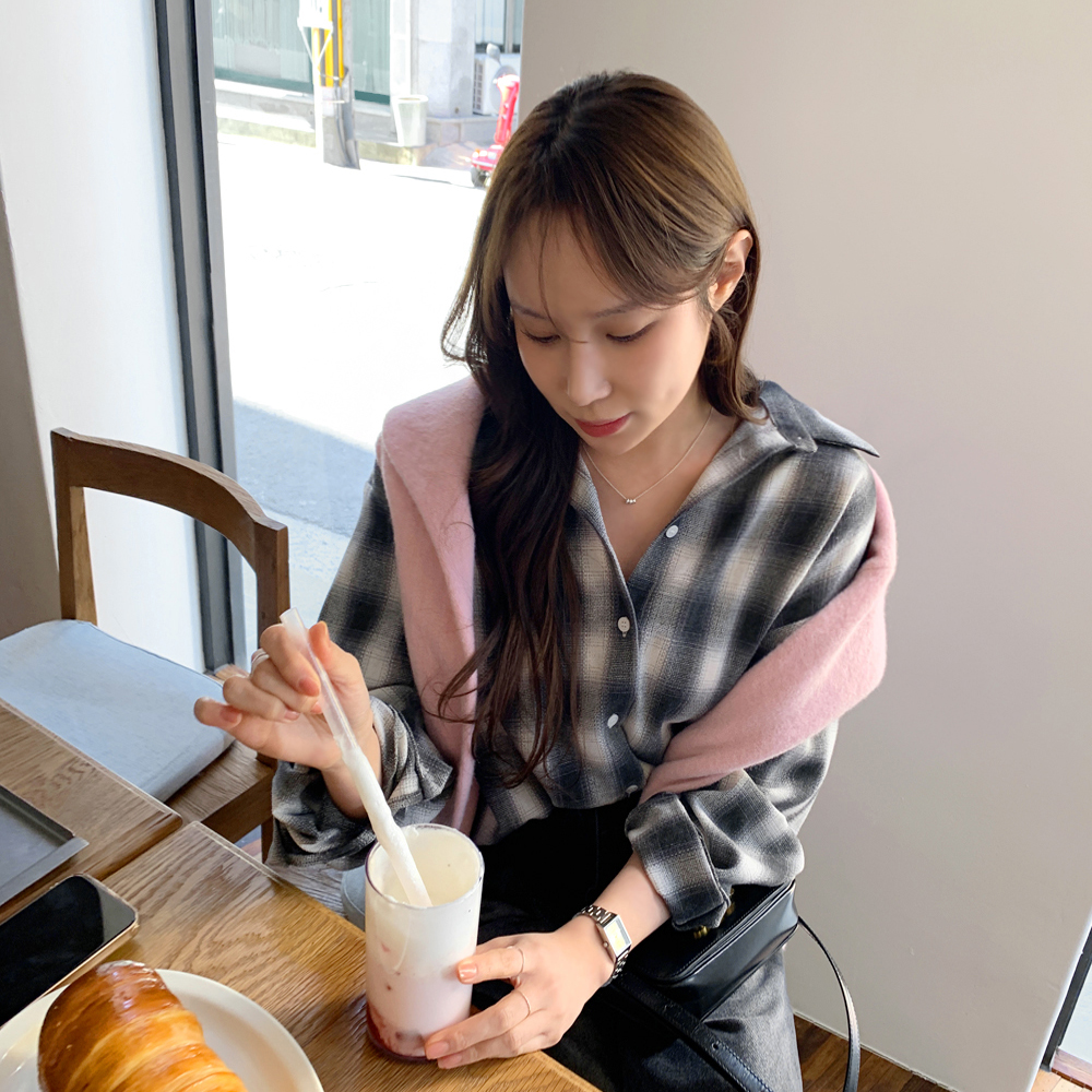 시헤르 체크 박시핏 셔츠 - 상세 이미지 2