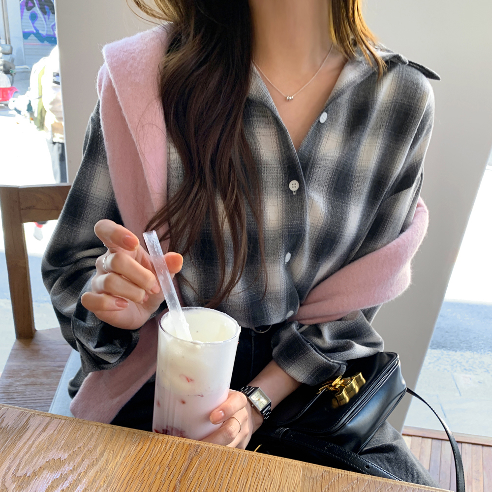 시헤르 체크 박시핏 셔츠 - 상세 이미지 5