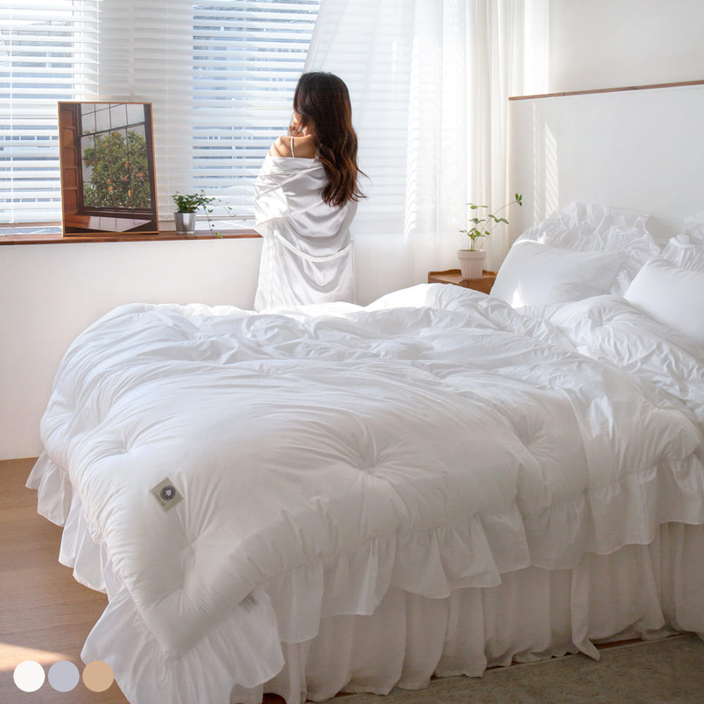 그래이불 고밀도 수피마 코튼 100수 부드러운 프렌치프릴 호텔 알러지 차렵이불 SS이불단품