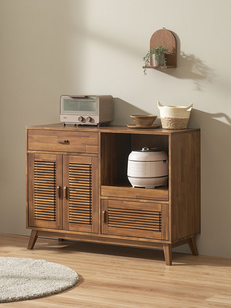 오크빌 주방 부엌 수납장 다용도 홈카페 틈새 까시아 원목 그릇장 800