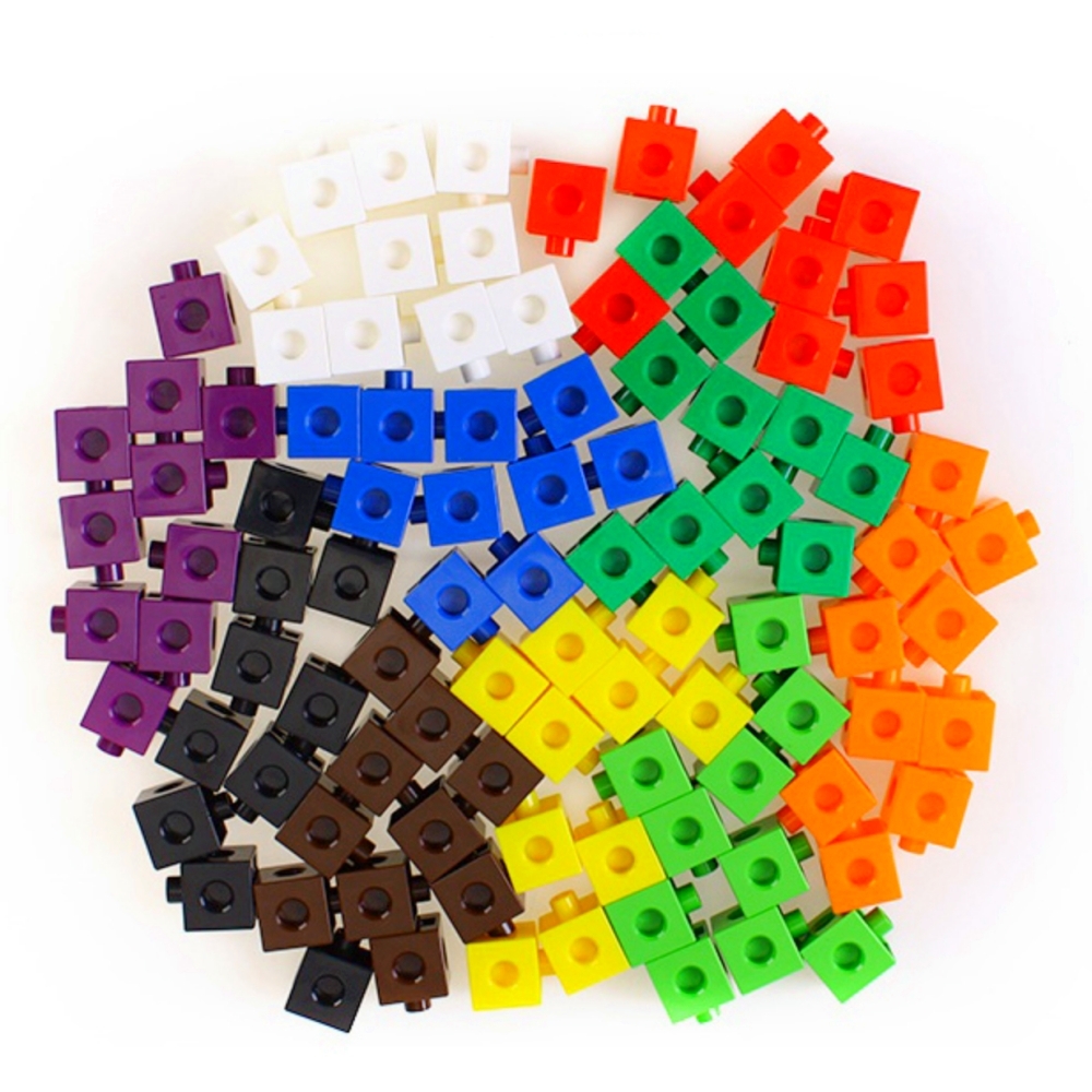 정사각형 정육면체큐브블록 10색상 100개입 만3세블록장난감