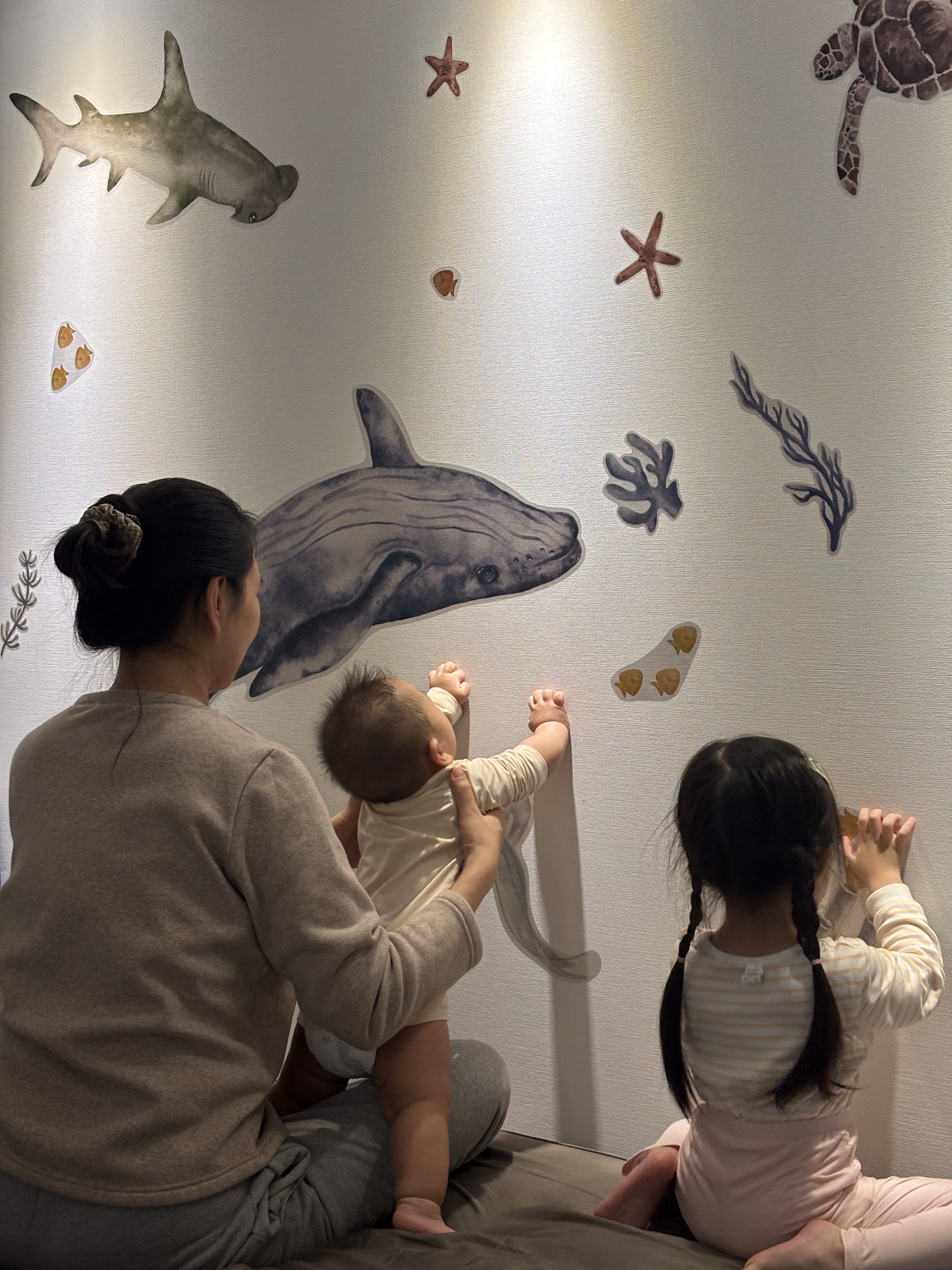 아카시아봉봉 국내제작 아기방꾸미기 데코 인테리어 바다 벽지스티커 바닷속 해양 욕실 스티커