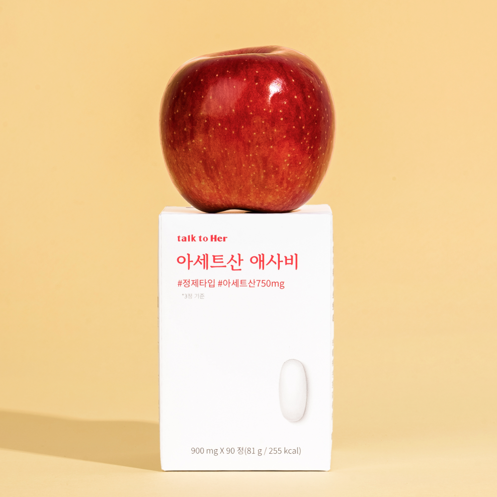 톡투허 유기농 애사비 정제 아세트산 750mg 90정 1박스 애플사이다비니거 하루3알약속