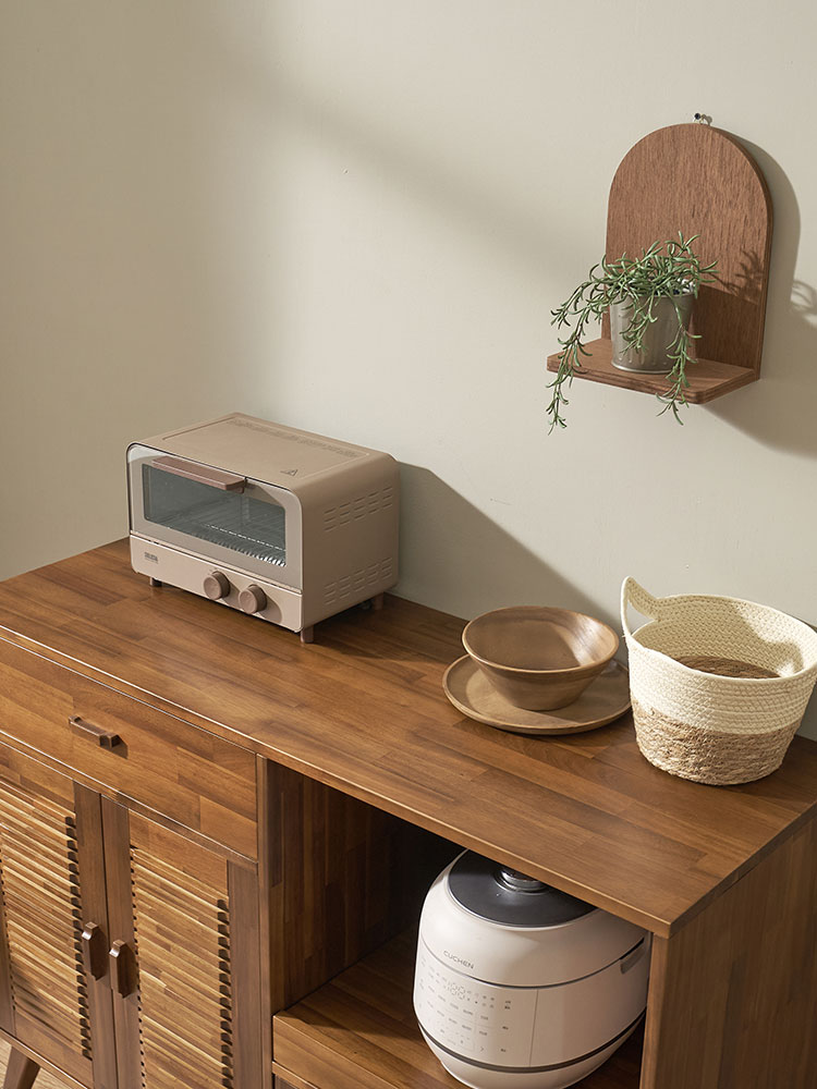 오크빌 주방 부엌 수납장 다용도 홈카페 틈새 까시아 원목 그릇장 800