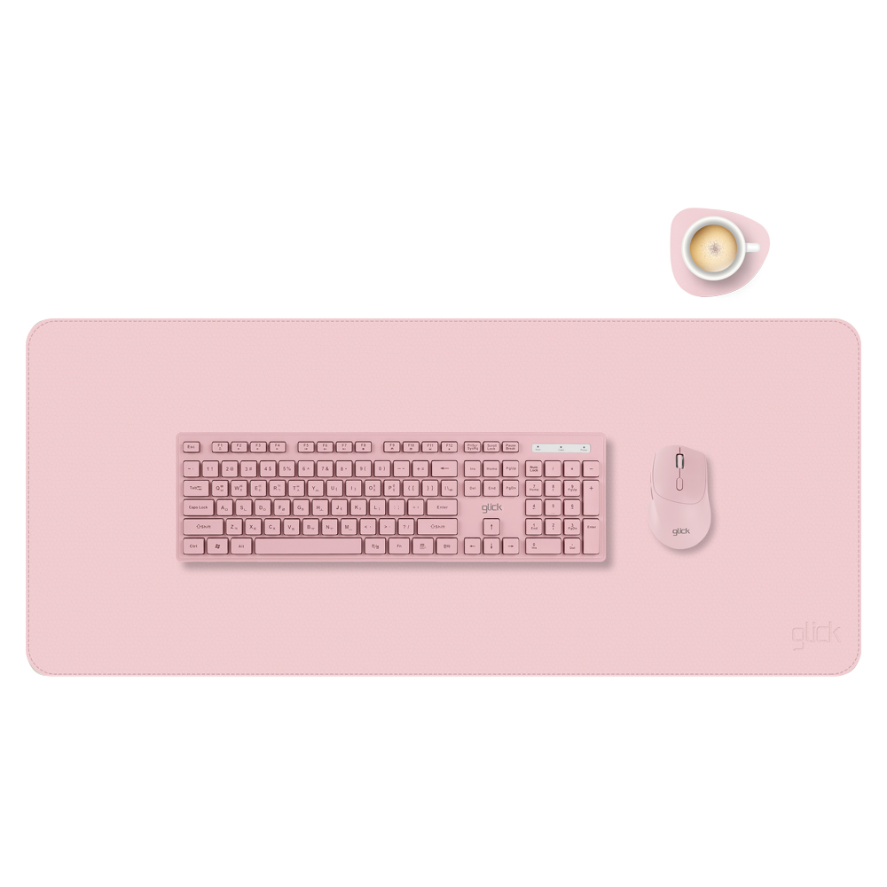 지클릭커 가죽 장패드 데스크 매트 UP with 티코스터 900X400 글랫 핑크 - 상품 이미지