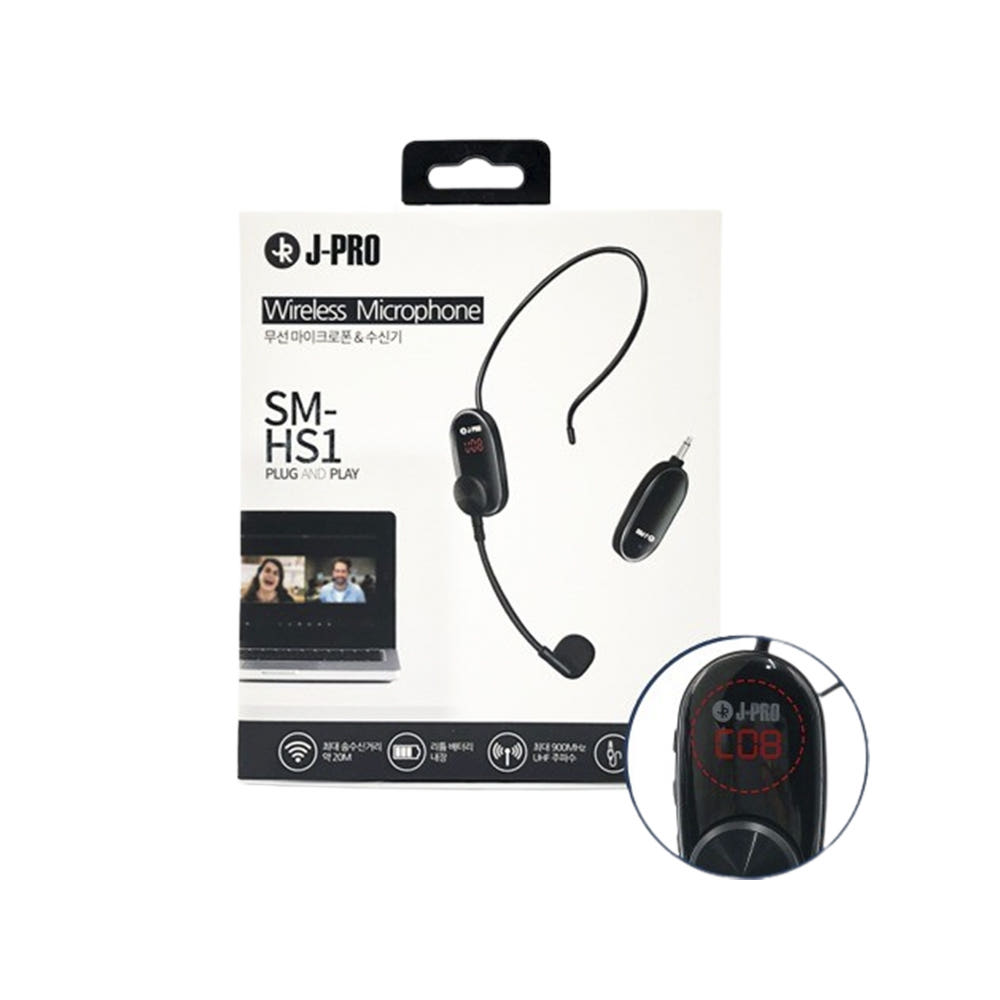 J-PRO SM-HS1 강의용 무선마이크 공연용 수업용 헤드셋 무선 마이크 세트
