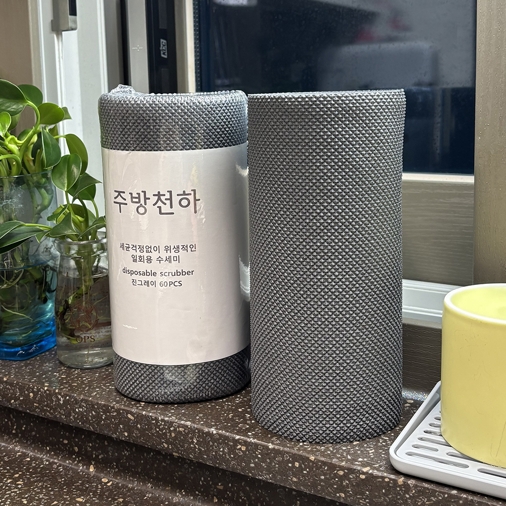 일회용수세미 국산 양면 엠보싱 원데이 주방 설거지 수세미 60매x2개 - 상세 이미지 3