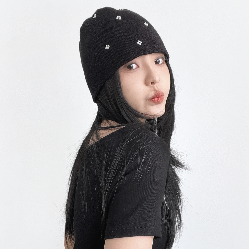 트윙키 진주 펄 여성 봄 여름 간절기 니트 숏비니