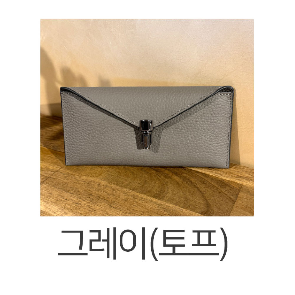 천연 가죽 버클 핸들용 여성 장지갑 소가죽 긴지갑 월렛 엄마 아내 여친 고급 지갑선물 - 상세 이미지 3