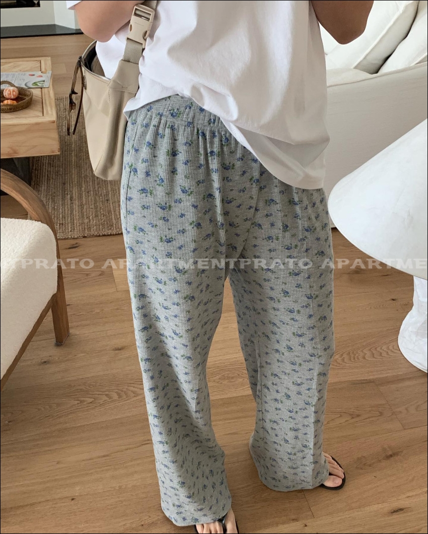 [stunning] 스터닝 로제 팬츠 플라워 데일리 밴딩 바지 (2color) 상세 이미지 2