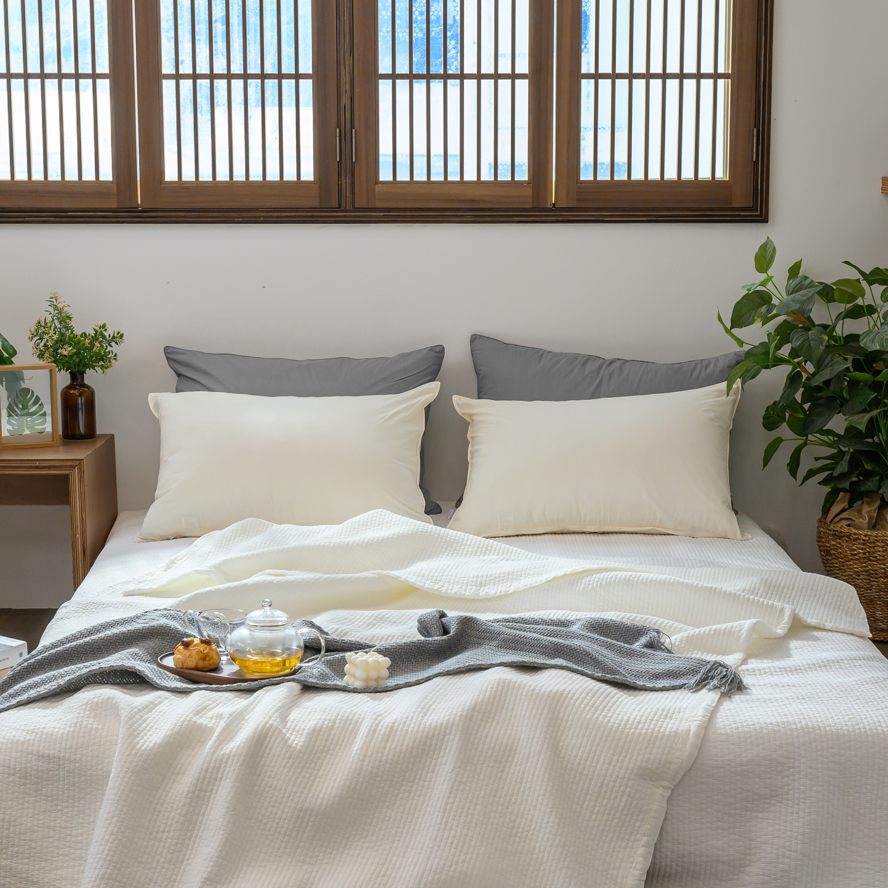 브린지 순면 60수 이불 피그먼트, 침구, 슈퍼싱글 퀸 라지킹 이불 5가지 색상 - 상세 이미지 2