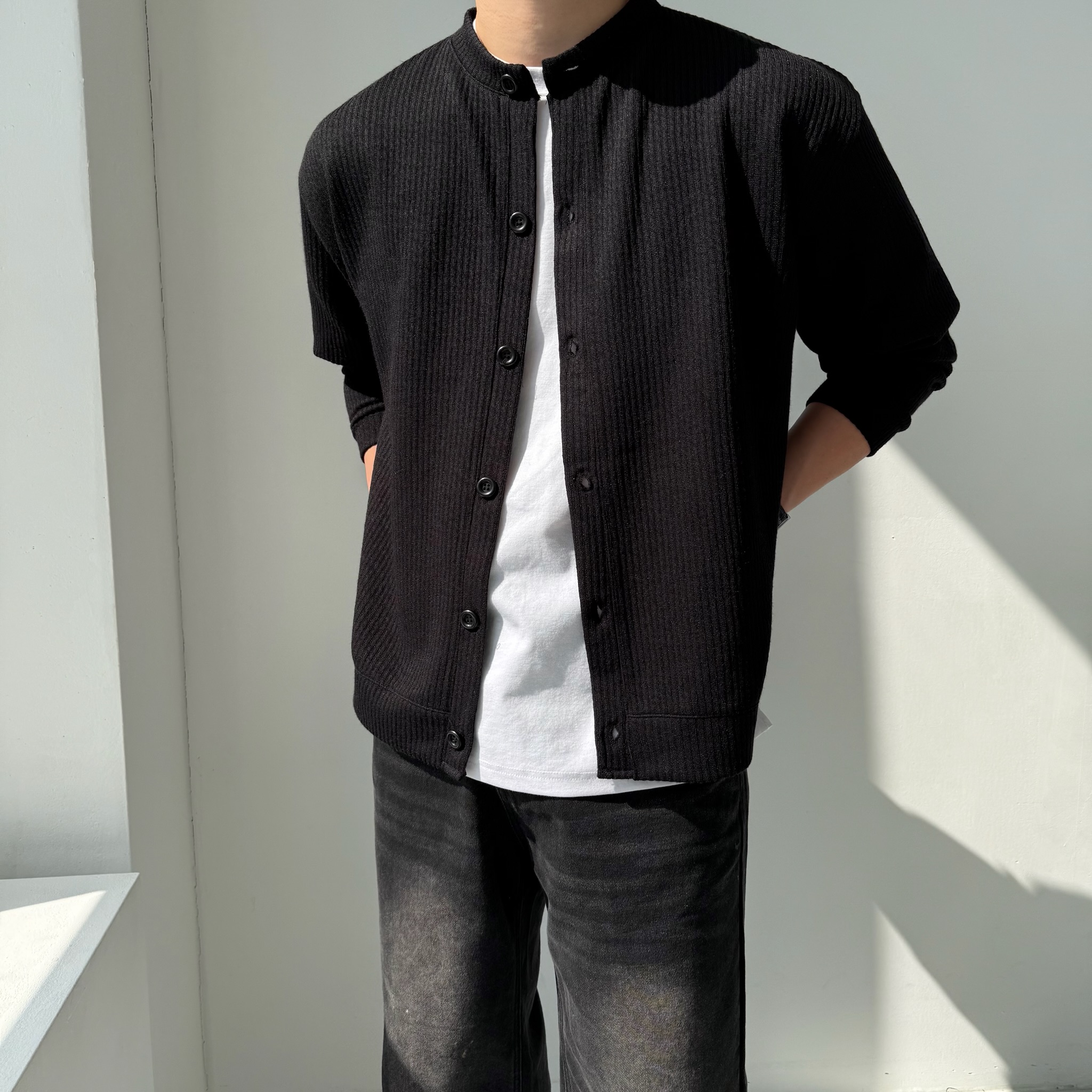 남자 오버핏 가디건 5color 라운드넥 M~5XL 상세 이미지 27