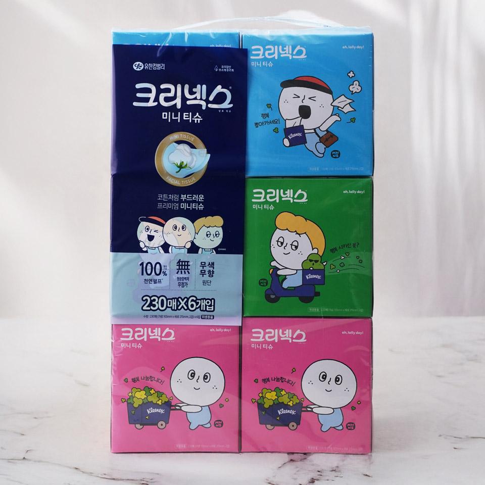 메가마트 유한킴벌리 크리넥스 디럭스미니 카카오 미용티슈 230매x6개